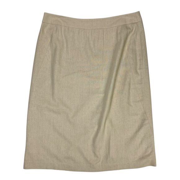 Chadwicks Of Boston Linen Pencil Skirt Women Sz 8 Beige Summer Breathable Career - Picture 1 of 14